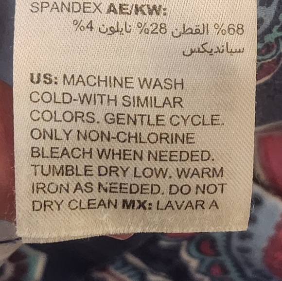 Chico's Purple Blue Paisley Cropped Pants Size 2 (Large) 5774 - Picture 6 of 6